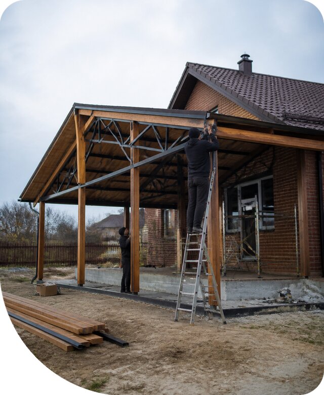 Пристройка навеса к дому и участку в Белгороде под ключ